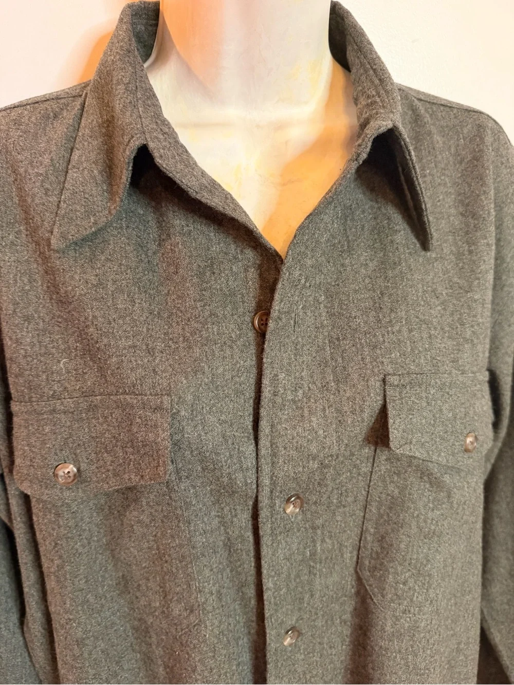 Vintage RALPH Ralph Lauren Blue Label Gray Button-Front Casual Shirt Jacket - Picture 4 of 8